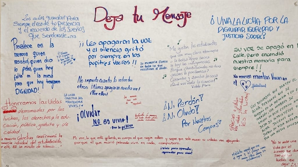Galeria: MENSAJES DE ESTUDIANTES A PROPÓSITO DEL DÍA DEL ESTUDIANTE CAÍDO